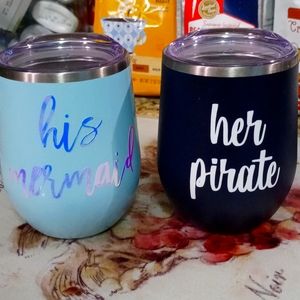 🧜‍♀️🏴‍☠️ MOVING SALE!!!   Maars 12 oz Tumblers, Mermaid and Pirate